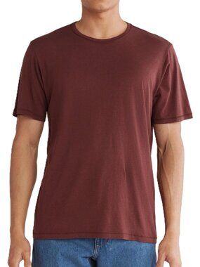 Share rag & bone Lightweight Pick Stitch Crewneck T Shirt Mens M Spice Plum NWT